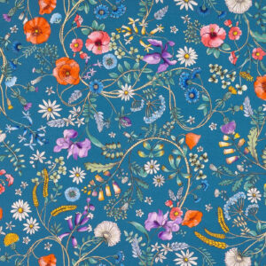 coton enduit Jardin des secrets bleu orageux