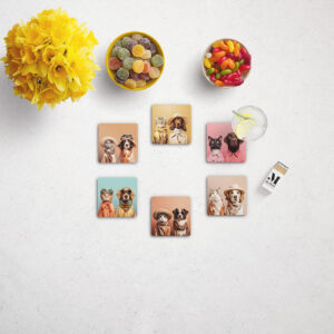 Funny Cats & Dogs Coasters Set