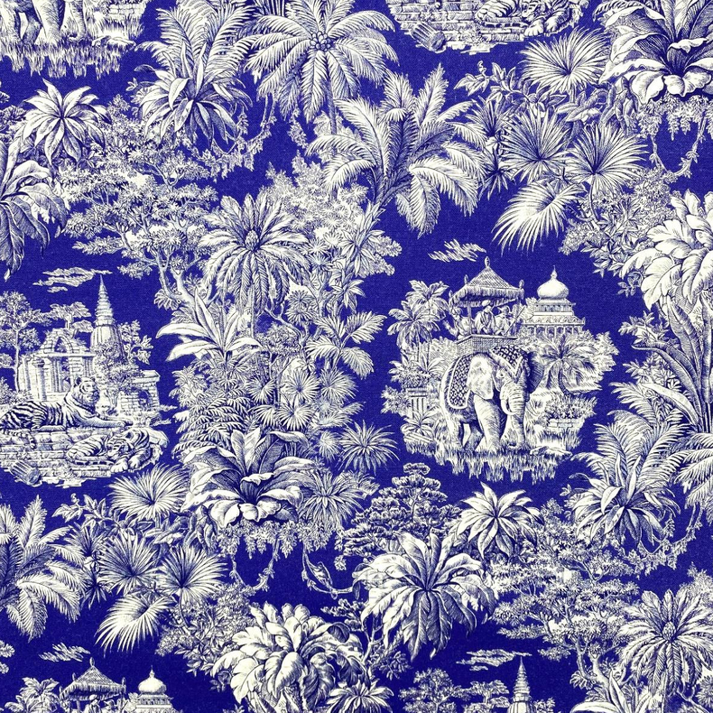 Toile cirée Mini Maharani indigo en 1m45